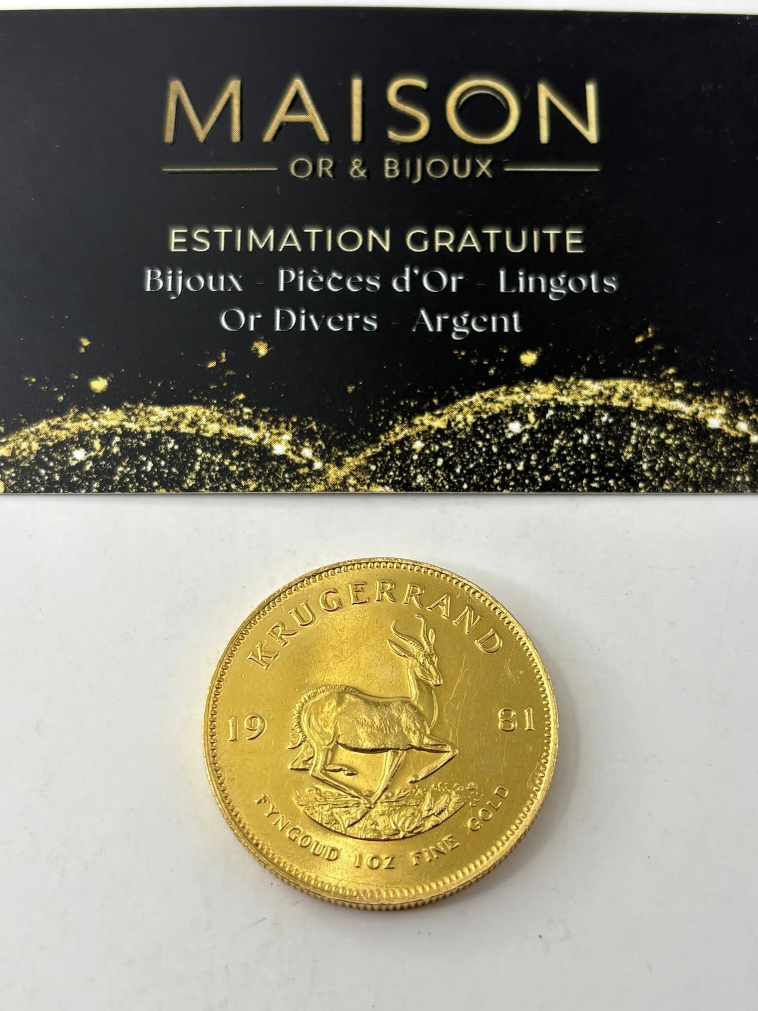 1 once krugerrand or achat or et pieces en or a cannes