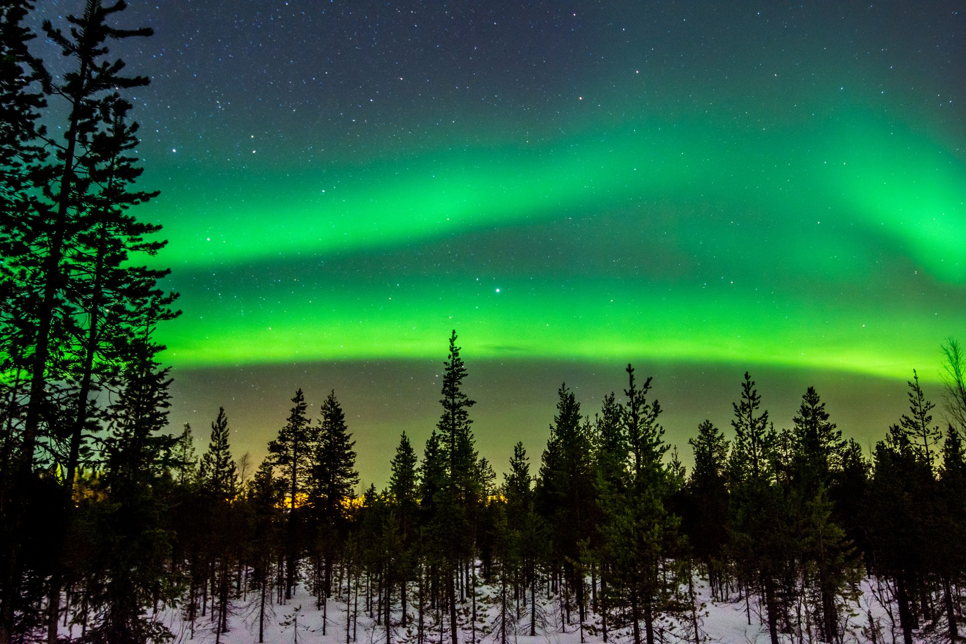 Aurores boréales en Laponie finlandaise