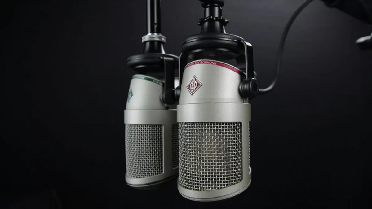 Micro de studio d'une radio locale