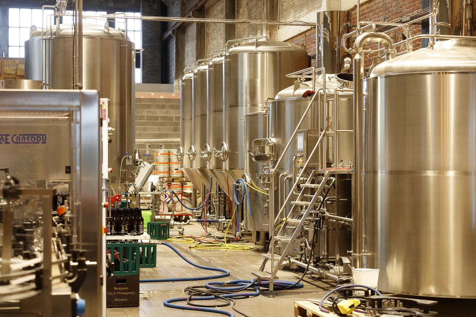Salle de brassage de la brasserie Célestin à Marquette-lez-Lille, site de production ouvert en 2017 au bord de la Deûle